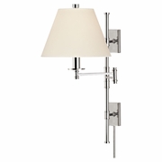 7731 Hudson Valley Claremont 1 Light Wall Sconce With Plug W/White Shade
