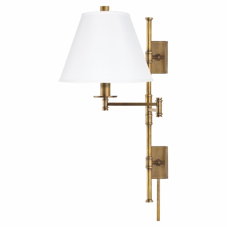 7731 Hudson Valley Claremont 1 Light Wall Sconce With Plug W/White Shade