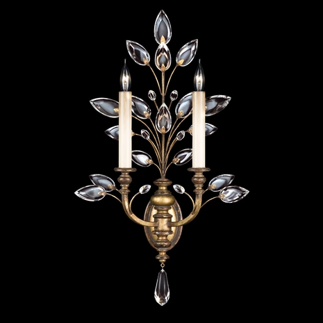 773150 Fine Art Lighting Crystal Laurel 28"H Sconce with Gold Finish