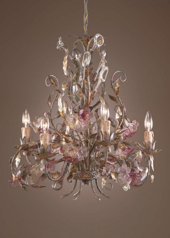 7736 Wildwood Lamps Polychrome Crystal Chandelier