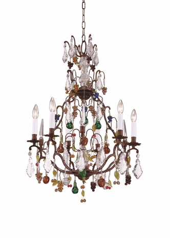 7740 Wildwood Lamps Crystal Fruits Chandelier