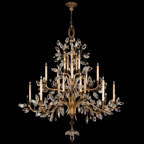 774540 Fine Art Lighting Crystal Laurel 75"W Round Chandelier with Gold Finish