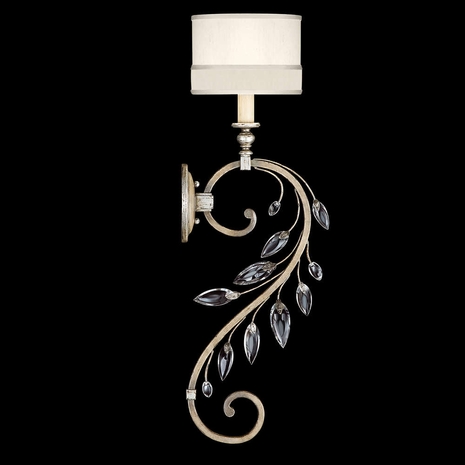 774650ST Fine Art Lamps Crystal Laurel 32"H Sconce with Silver Finish