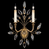 775250ST Fine Art Lamps 2 Light Crystal Laurel 23" Sconce with Gold Finish