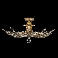 776240 Fine Art Lighting Crystal Laurel 28"W Round Semi-Flush Mount with Gold Finish