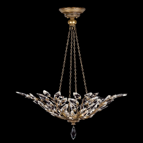 776340 Fine Art Lighting Crystal Laurel 35"W Round Pendant with Gold Finish
