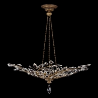 776440 Fine Art Lighting Crystal Laurel 47"W Round Pendant with Gold Finish