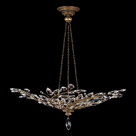 776440 Fine Art Lighting Crystal Laurel 47"W Round Pendant with Gold Finish