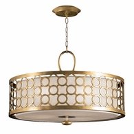 780140-2ST Fine Art Lamps 3 Light Allegretto 33" Round Pendant with Gold Finish