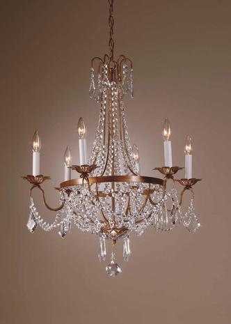 7807 Wildwood Lamps Iron with Crystals Chandelier