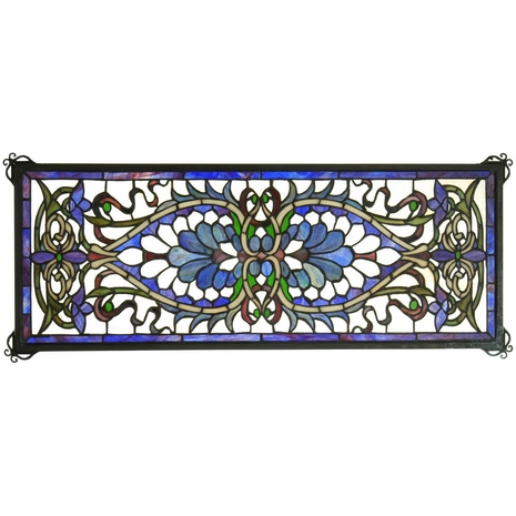 78104 Meyda Tiffany 29"W X 11"H Antoinette Transom Stained Glass Window