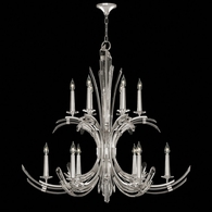 781640-1 Fine Art Lighting Trevi 42"W Round Chandelier with Silver Leaf Finish