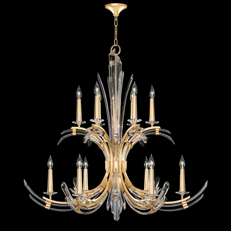 781640-2 Fine Art Lighting Trevi 42"W Round Chandelier with Gold Leaf Finish