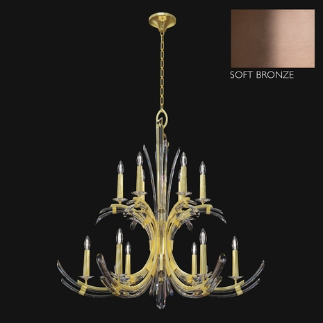 781640-3 Fine Art Lighting Trevi 42"W Round Chandelier with Soft Bronze Ombre Finish