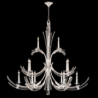 781740-1 Fine Art Lighting Trevi 56"W Round Chandelier with Silver Leaf Finish