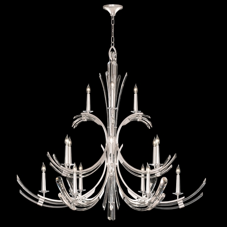 781740-1 Fine Art Lighting Trevi 56"W Round Chandelier with Silver Leaf Finish