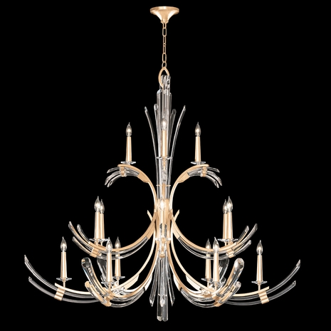 781740-2 Fine Art Lighting Trevi 56"W Round Chandelier with Gold Leaf Finish