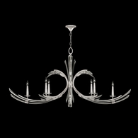 781940-1 Fine Art Lighting Trevi 68"W Oblong Chandelier with Silver Leaf Finish