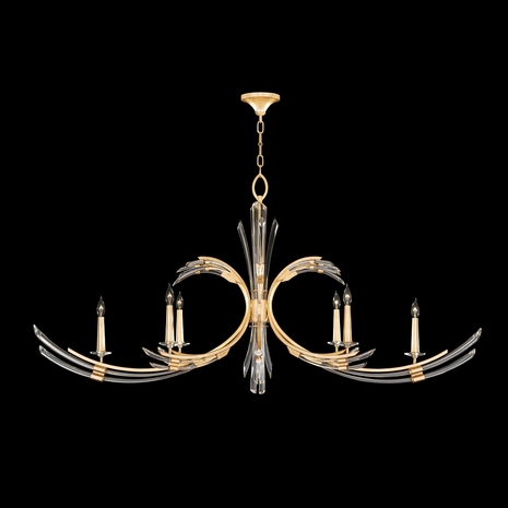 781940-2 Fine Art Lighting Trevi 68"W Oblong Chandelier with Gold Leaf Finish