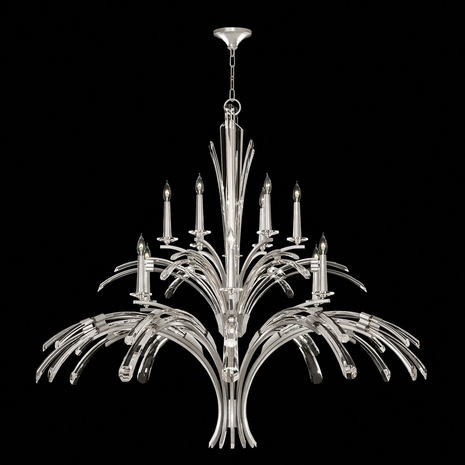 782040-1 Fine Art Lighting Trevi 56"W Round Chandelier with Silver Leaf Finish