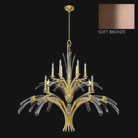 782040-3 Fine Art Lighting Trevi 56"W Round Chandelier with Soft Bronze Ombre Finish