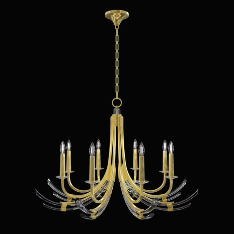 782140-2 Fine Art Lighting Trevi 39.5"W Round Chandelier with Gold Leaf Finish