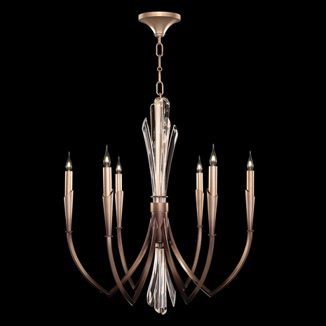 782540-3 Fine Art Lighting Trevi 26"W Round Pendant with Soft Bronze Ombre Finish
