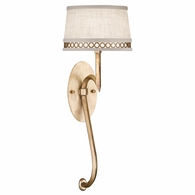 784650-2ST Fine Art Lighting Allegretto 22"H Sconce with Gold w/White Linen Shade Finish