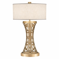 784910-2ST Fine Art Lighting Allegretto 32"H Table Lamp with Gold w/White Linen Shade Finish