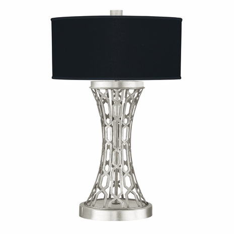 784910-42 Fine Art Lighting Allegretto 32"H Table Lamp with Silver Leaf w/Black Fabric & Silver Inner Lining Shade Finish