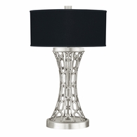 784910-42 Fine Art Lighting Allegretto 32"H Table Lamp with Silver Leaf w/Black Fabric & Silver Inner Lining Shade Finish