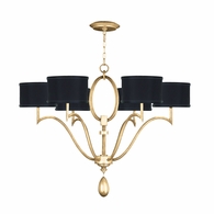 785840-34 Fine Art Lighting Allegretto 39"W Round Chandelier with Gold Leaf w/Black Fabric & Gold Inner Lining Shades Finish