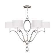 785840-41 Fine Art Lighting Allegretto 39"W Round Chandelier with Silver Leaf w/White Fabric Shades Finish