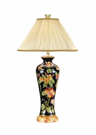 7873 Wildwood Lamps Fruits and Flowers Lamp with Hand Painted Porcelain with Color Keyed Mounting