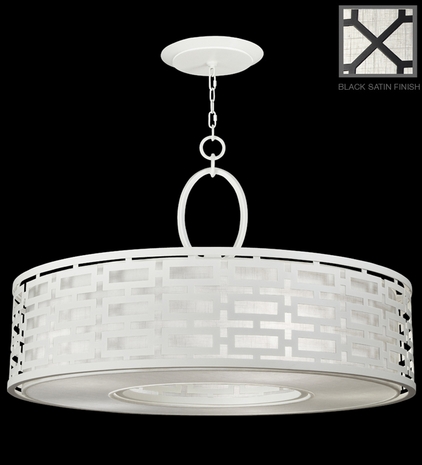 787640-6GU Fine Art Lamps Black + White Story 28 inch 5 Light Pendant