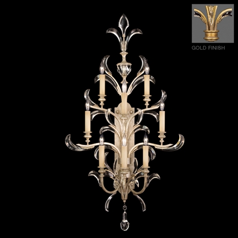 789350-2ST Fine Art Lamps Beveled Arcs Gold 51 inch 8 Light Sconce