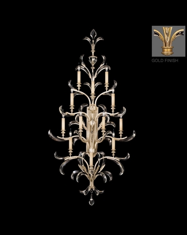 789450-2ST Fine Art Lamps Beveled Arcs Gold 70 inch 12 Light Sconce