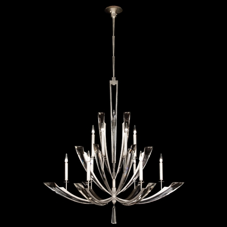 789840 Fine Art Lighting Vol de Cristal 54"W Round Chandelier with Silver Finish