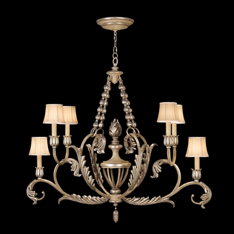 790540-2 Fine Art Lamps Acanthus Silver 6 Light Chandelier