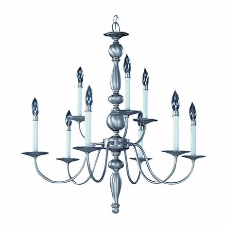 F-7919 Framburg 9-Light Mahogany Bronze Jamestown Dining Chandelier