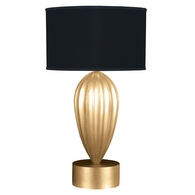 793110-34 Fine Art Lighting Allegretto 33"H Table Lamp with Gold Leaf w/Black Fabric & Gold Inner Lining Shade Finish