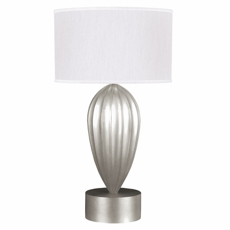 793110-41 Fine Art Lighting Allegretto 33"H Table Lamp with Silver Leaf w/White Fabric Shade Finish