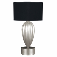 793110-42 Fine Art Lighting Allegretto 33"H Table Lamp with Silver Leaf w/Black Fabric & Silver Inner Lining Shade Finish
