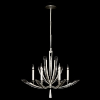 798040 Fine Art Lighting Vol de Cristal 36"W Round Chandelier with Silver Finish
