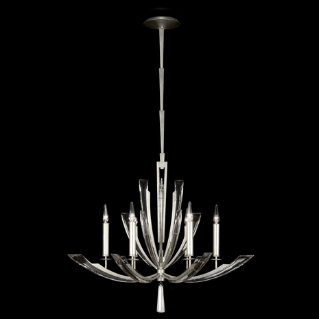 798040 Fine Art Lighting Vol de Cristal 36"W Round Chandelier with Silver Finish