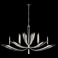 798140 Fine Art Lighting Vol de Cristal 46"W Oblong Chandelier with Silver Finish