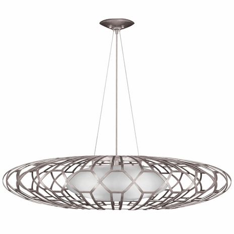798540-SF4 Fine Art Lamps Allegretto 40"W Round Pendant with Silver Finish