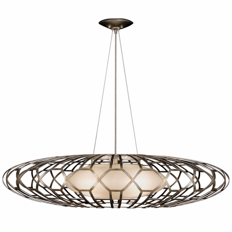 798540ST Fine Art Lamps Allegretto 40"W Round Pendant with Silver Finish