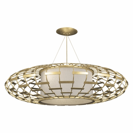 798640-2ST Fine Art Lamps 3 Light Allegretto 54" Round Pendant with Gold Finish