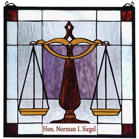 79886 Meyda Tiffany 18"W X 18"H Personalized Judicial Stained Glass Window